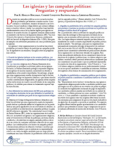 Spanish -- Q&A on chuches and political campaigns