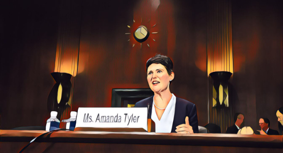 congress-hero Illustration of Amanda Tyler testifying before Congress