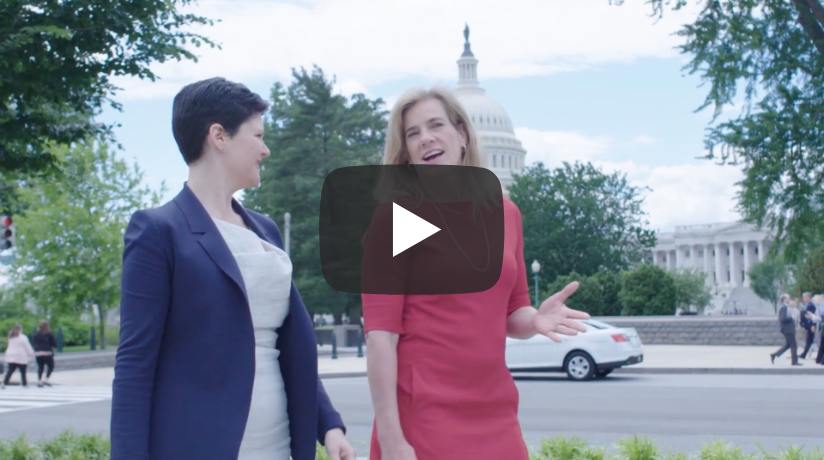 Amanda Tyler and Holly Hollman walking near the US Capitol building