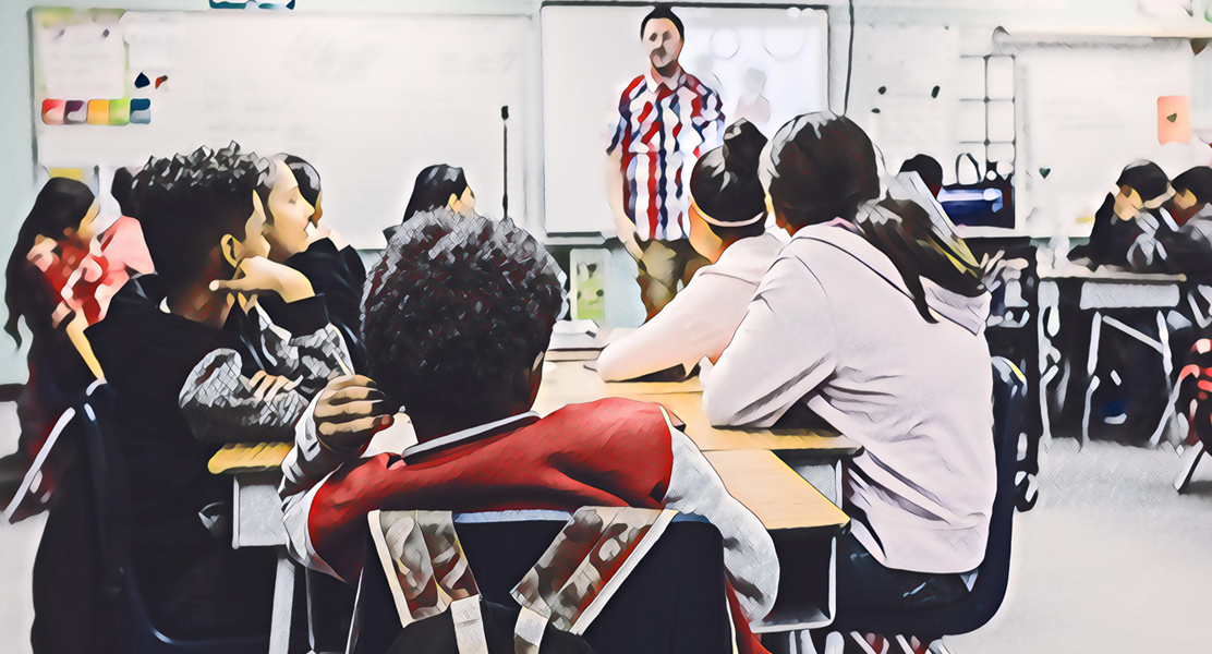 Texas school photo illustration of a teacher in a classroom