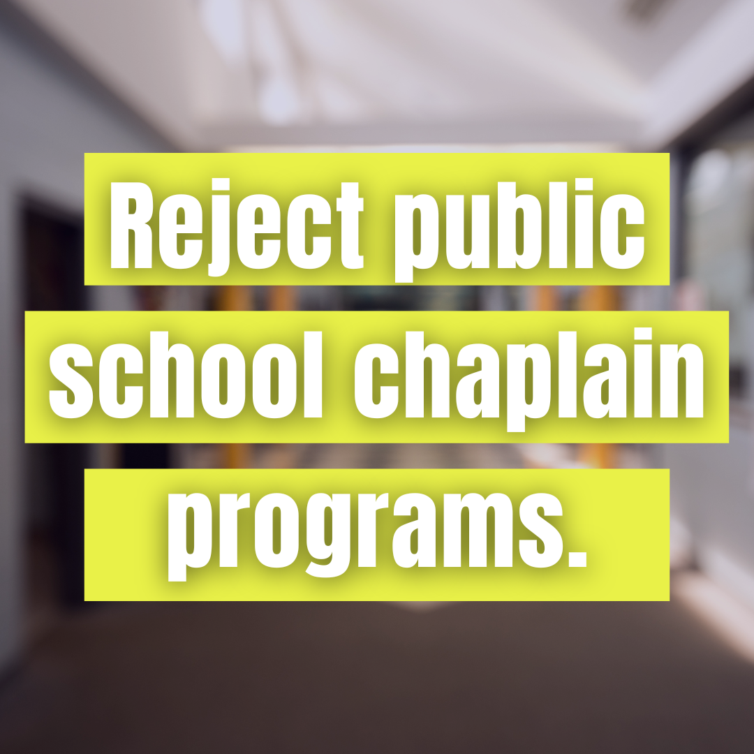 Reject public school chaplain programs square