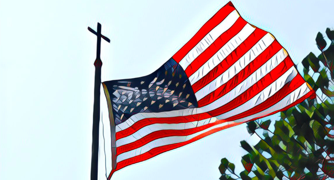 US flag cross flagpole BJC news