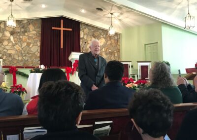 Former President Jimmy Carter taught Sunday school for decades after leaving the White House at his church in Plains, Ga.