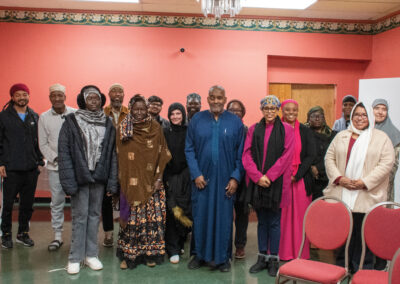 Immersion scholars after engaging in fellowship with members of Masjid Bilal mosque.